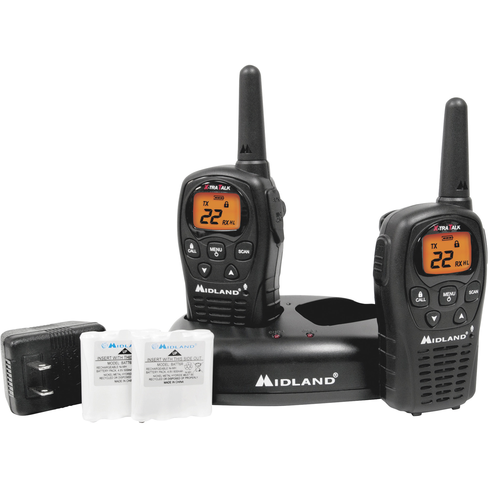 Midland Handheld GMRS Radio, Pair, 24-Mile Range, Model# LXT500VP3
